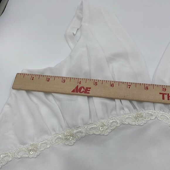 White jones New York slip dress with lace and pearl details - Picture 12 of 13